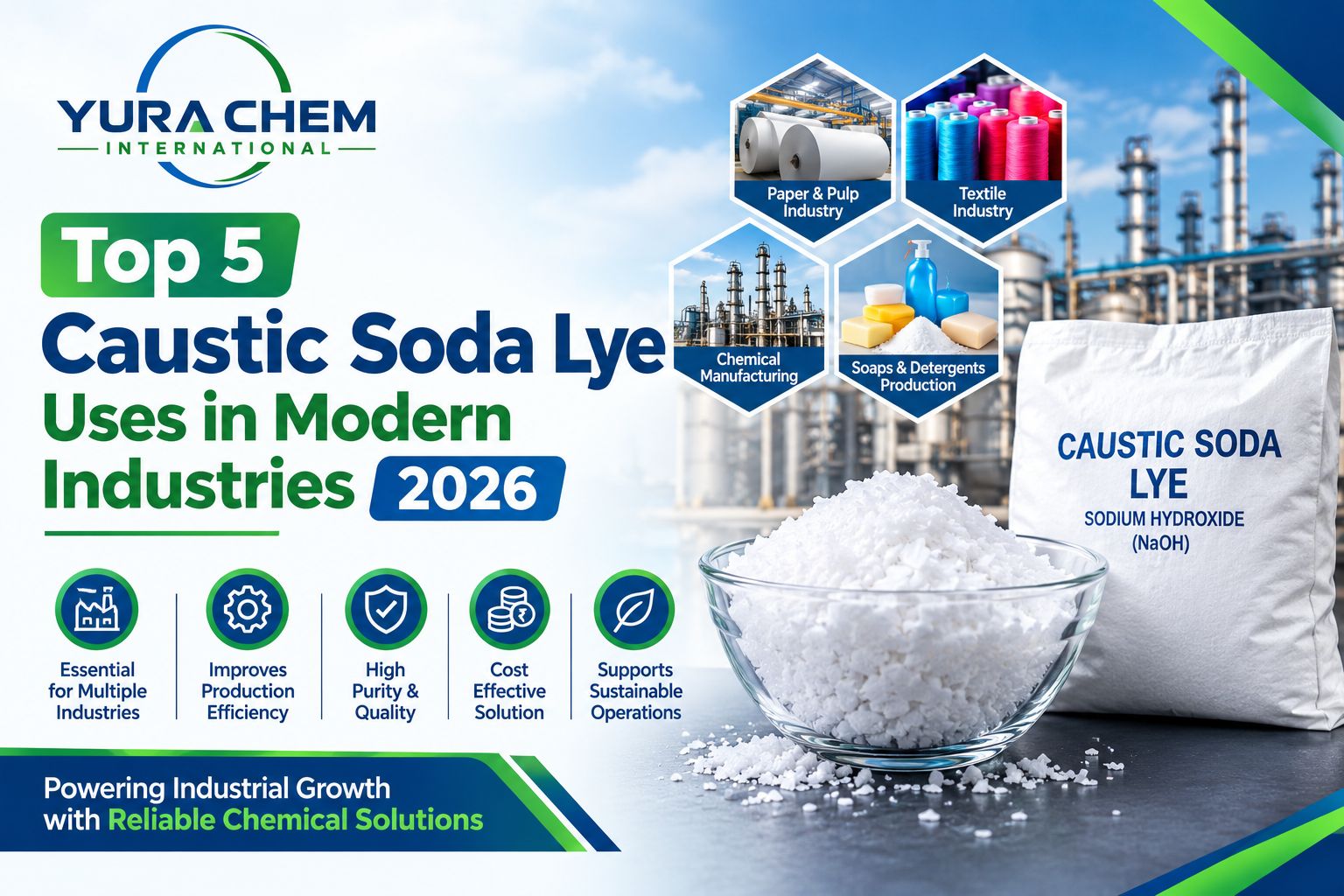 Top 5 Caustic Soda Lye Uses in Modern Industries 2026